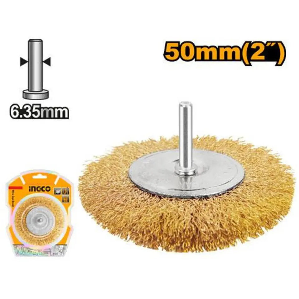 Grata Cepillo Con Vastago Circular 50mm Metal Taladro Ingco 1