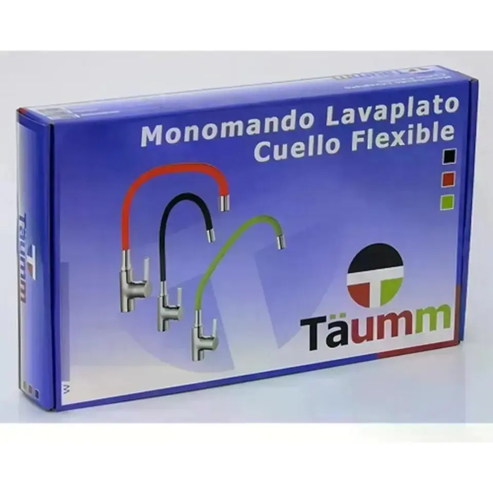 Llave Monomando Lavaplatos Cuello Flexible Taumm Grifo Rojo Brillante 2