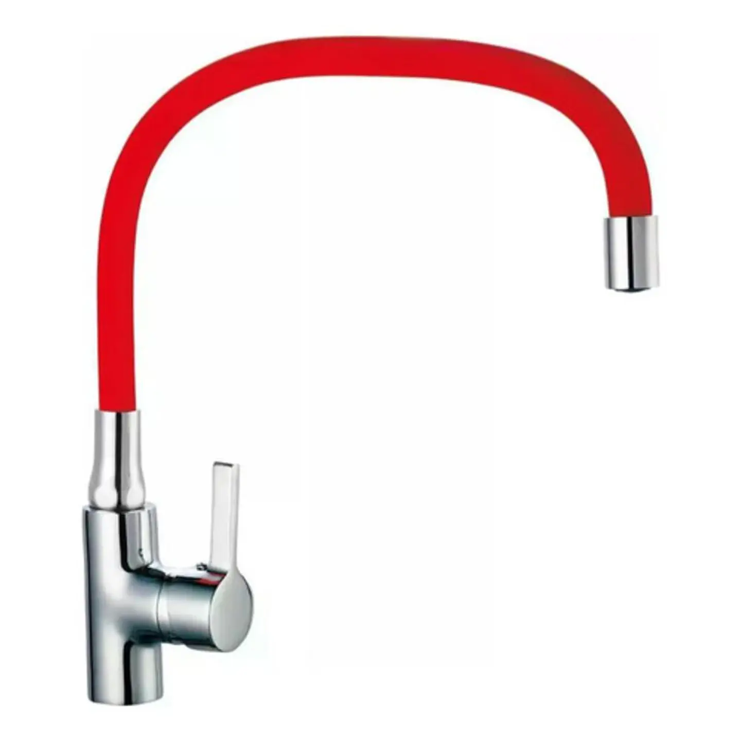 Llave Monomando Lavaplatos Cuello Flexible Taumm Grifo Rojo Brillante 7