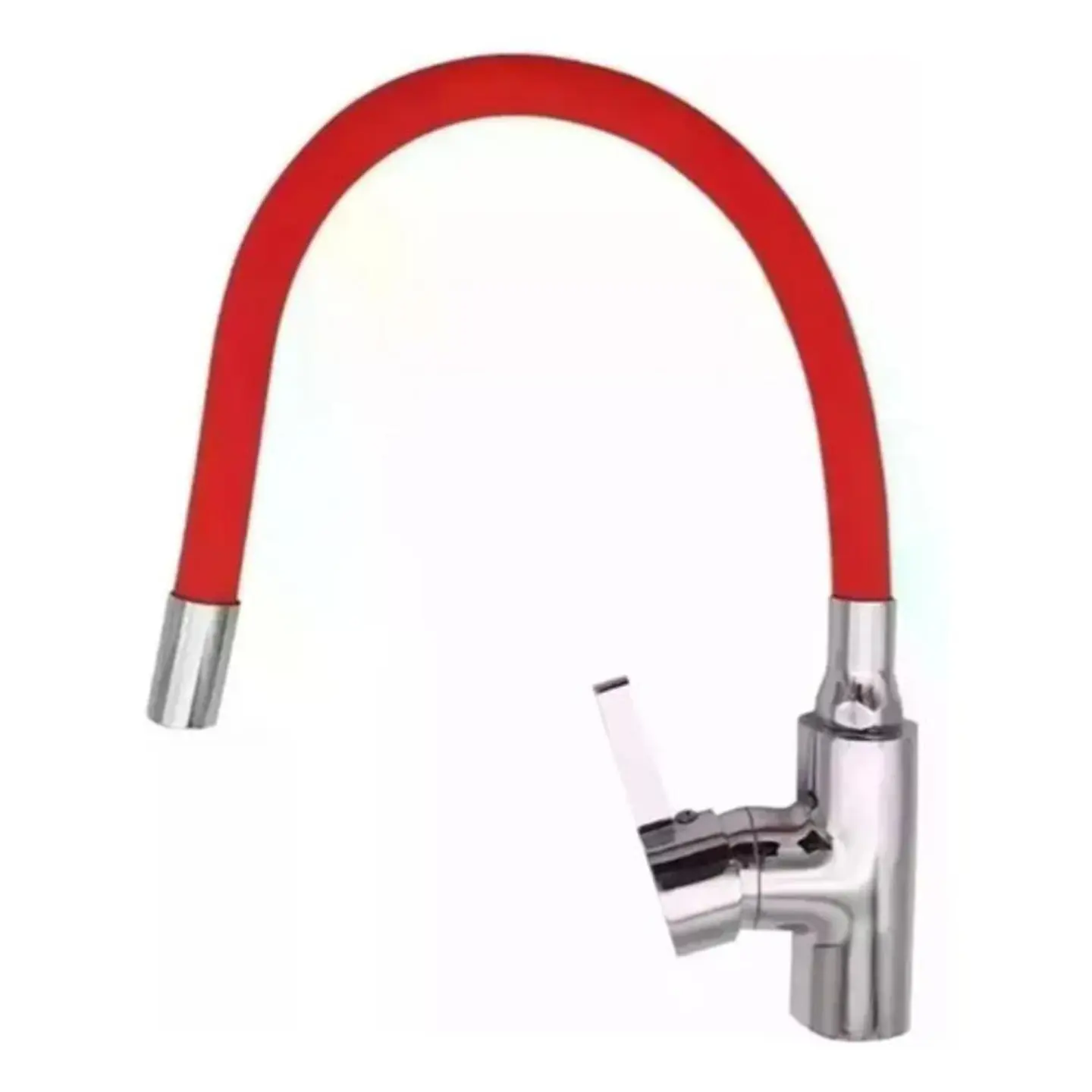 Llave Monomando Lavaplatos Cuello Flexible Taumm Grifo Rojo Brillante 8