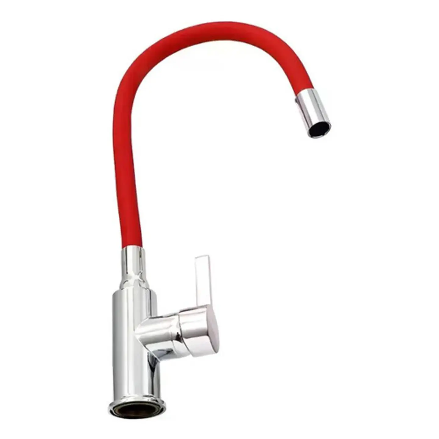 Llave Monomando Lavaplatos Cuello Flexible Taumm Grifo Rojo Brillante 9