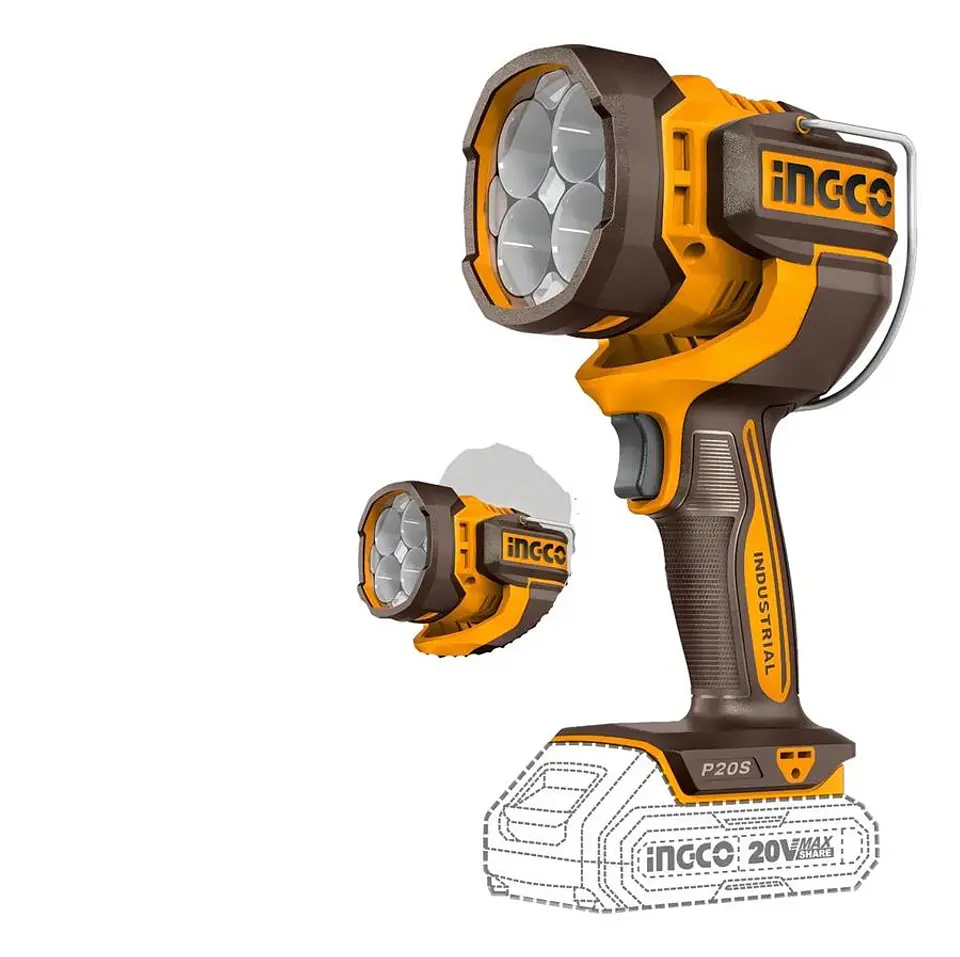 Lampara Linterna Led Inalambrico 20V 800/2500 Lumenes Ingco 2