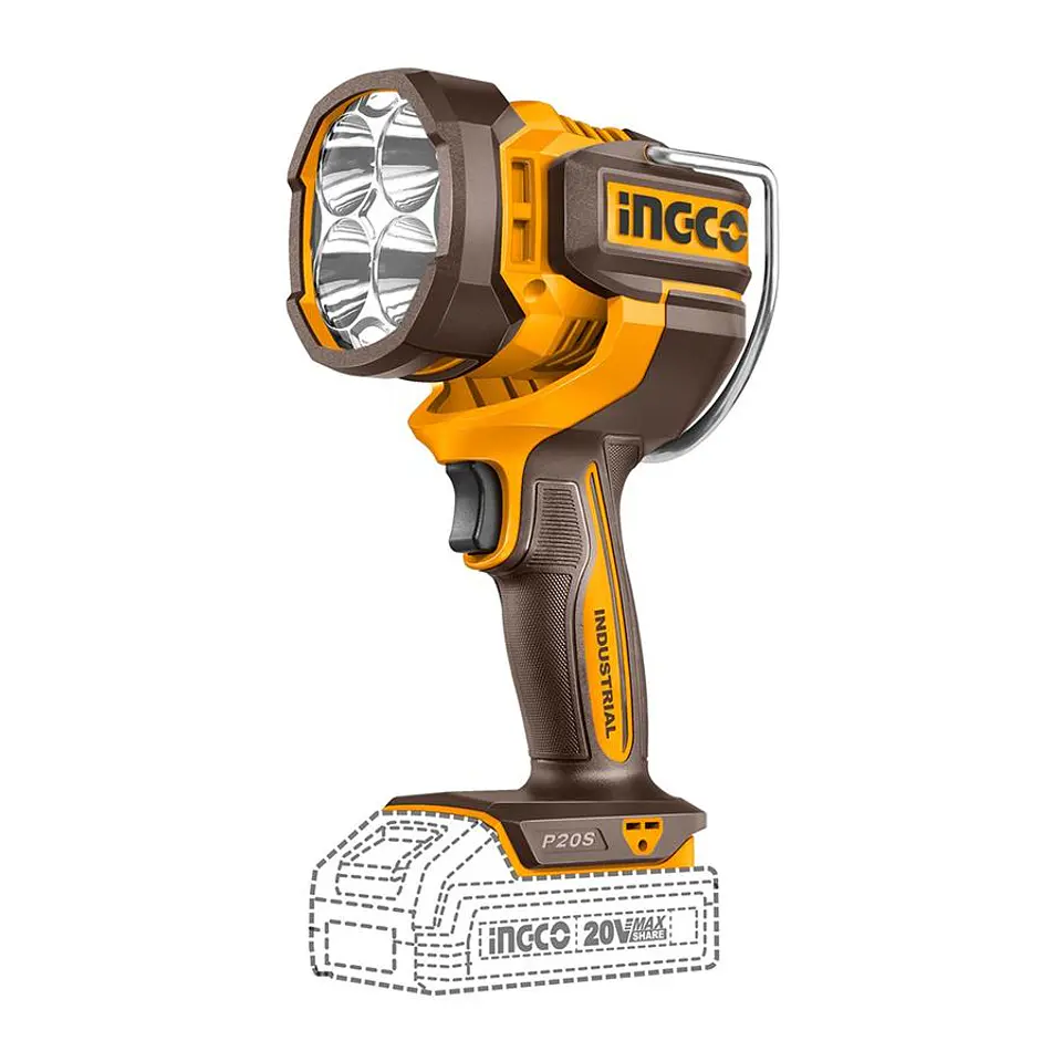 Lampara Linterna Led Inalambrico 20V 800/2500 Lumenes Ingco 3