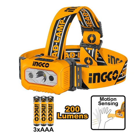 Linterna Led Frontal A Pilas 100-200 lumenes Ingco