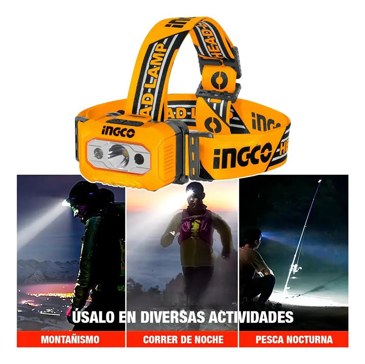 Linterna Led Frontal A Pilas 100-200 lumenes Ingco 4