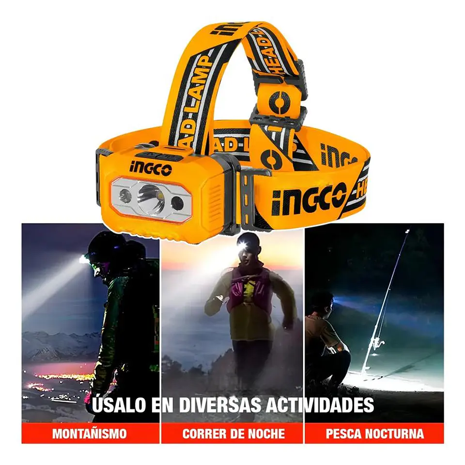 Linterna Led Frontal A Pilas 100-200 lumenes Ingco 4