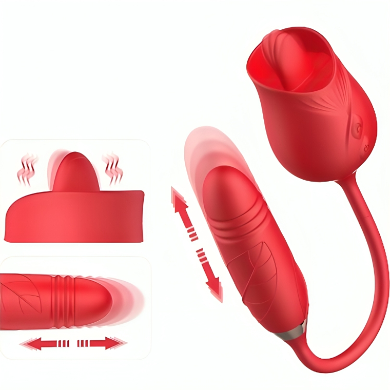 ARMONY - VIBRADOR DE FLOR DELIGHT E IMPULSO COM LÍNGUA VERMELHA 1