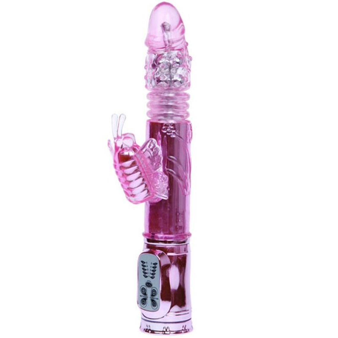 BAILE - VIBRADOR RECARREGVEL COM ROTAO E ESTIMULADOR DE BORBOLETA PULSANTE 1