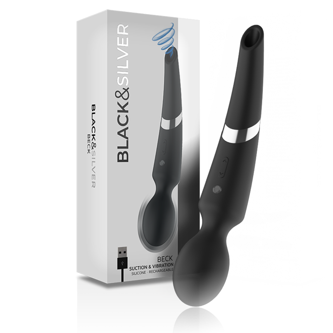 BLACK&SILVER - BECK WAND E VENTOSA 2 EM 1 SILICONE 1