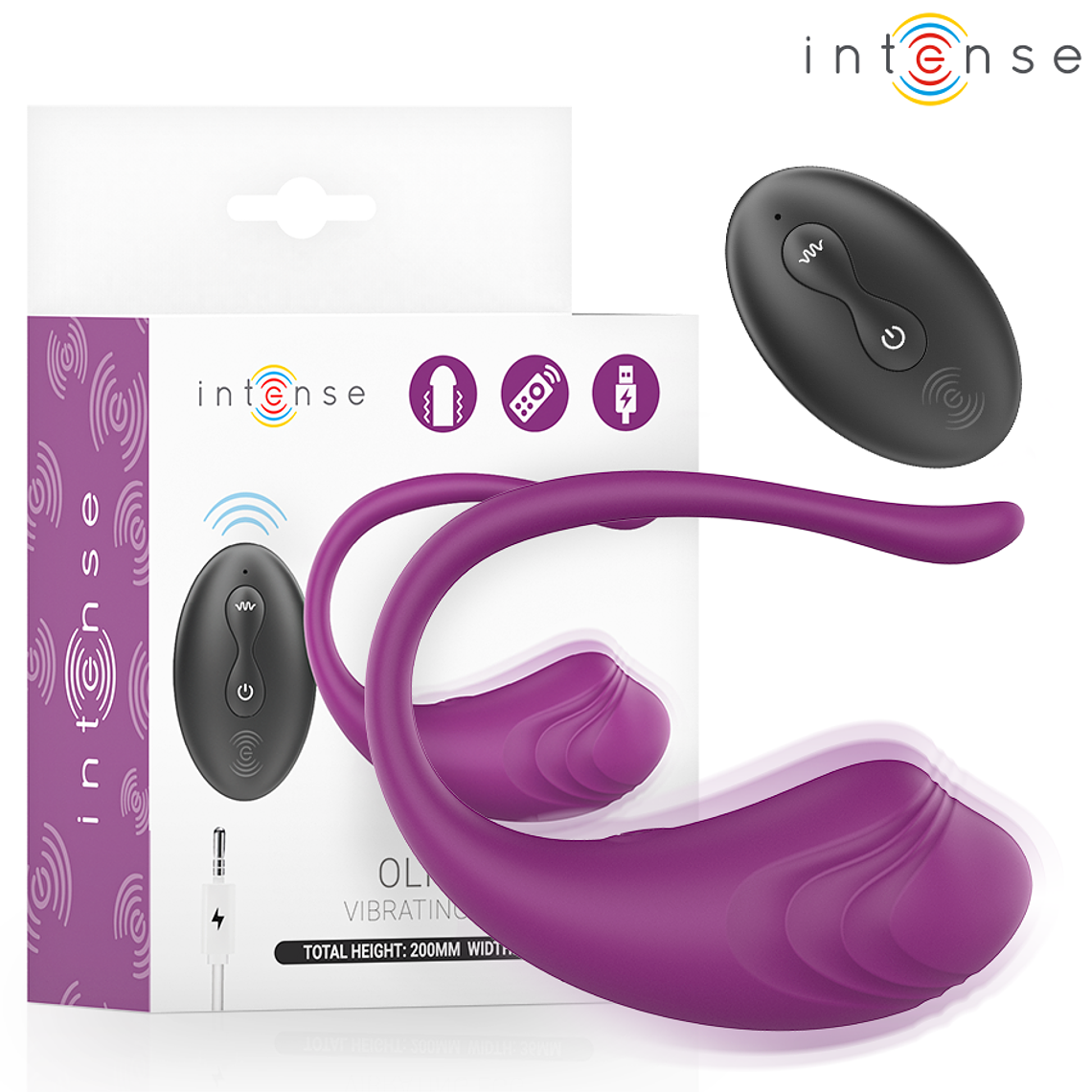 INTENSE - OVO VIBRATÓRIO ROXO OLIVIA COM CONTROLE REMOTO 1
