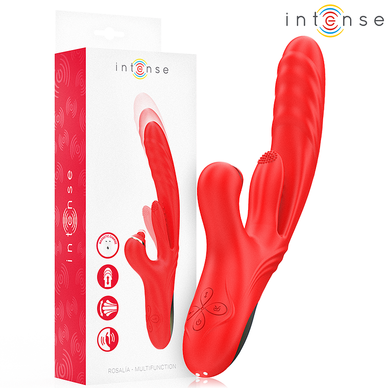 INTENSE - ROSALIA VIBRADOR MULTIFUNCIONAL 3 EM 1 VERMELHO 1