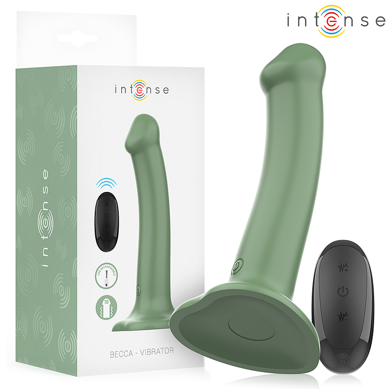 INTENSE - VIBRADOR BECCA COM VENTOSA 10 VIBRAÇÕES VERDE CONTROLE REMOTO 1