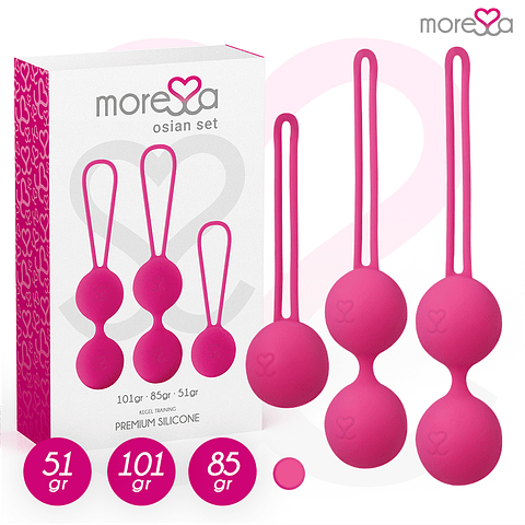 MORESSA - CONJUNTO OSIAN PREMIUM SILICONE ROSA (Osian One - 51 g | Osian Two - 101 g | Osian Three 85 g)