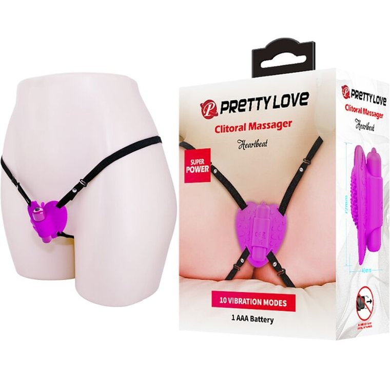 PRETTY LOVE - HEARTBEAT CLITORIS MASSAGER 10 MODOS DE VIBRAO ROXO 1