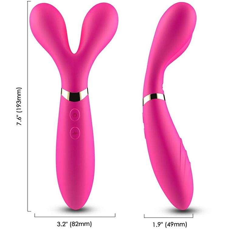 ARMONY - MASSAGER Y-WAND E VIBRADOR CABEÇA DUPLA FÚCSIA 1