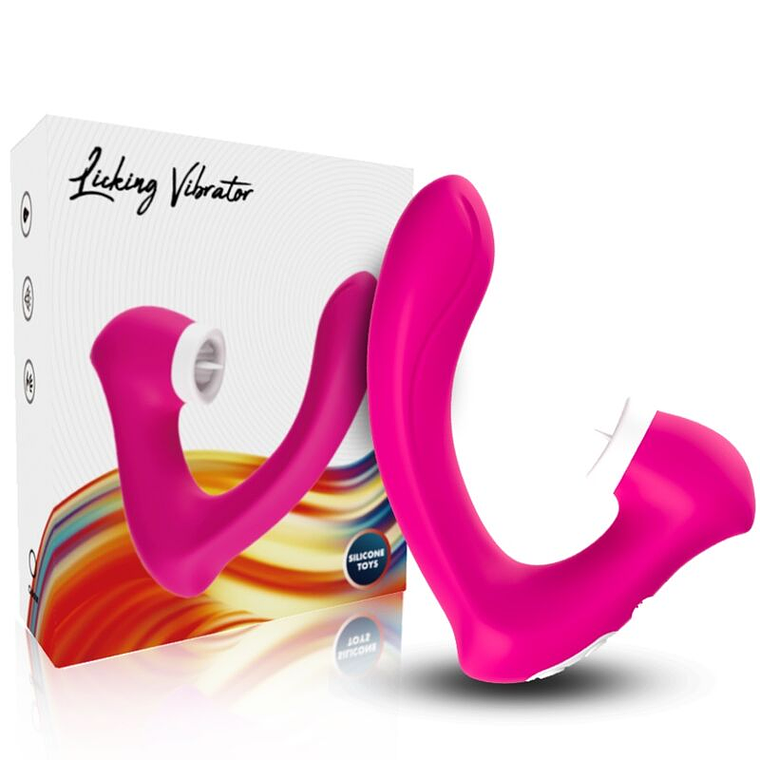 ARMONY - SECRETKISS LIMPEZA VIBRATÓRIA NO CLITÓRIS E VIBRADOR CURVO FÚCSIA 1