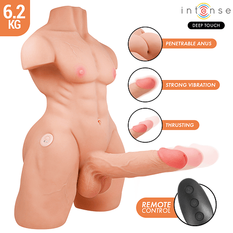 INTENSE DEEP TOUCH - TORSO MARTY COM ÂNUS E DILDO REALISTA COM FUNÇÃO DE PRESSÃO E VIBRAÇÃO, CONTROLE REMOTO, 6,2 KG