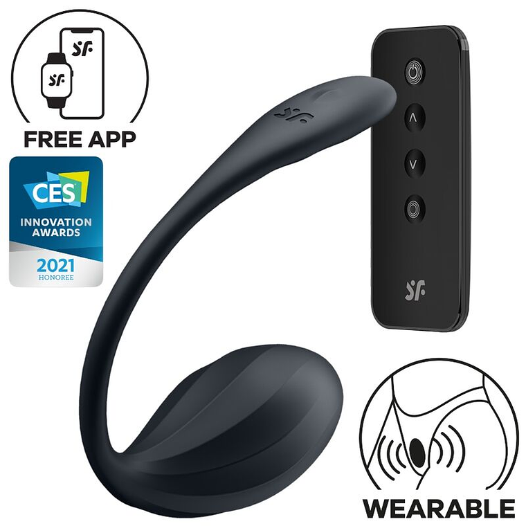 SATISFYER - RIBBED PETAL ESTIMULADOR DE PONTO G CONTROLE REMOTO PRETO APLICATIVO GRATUITO 1