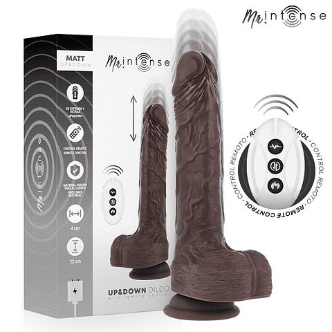 MR INTENSE - MATT REALISTA MULTIFUNCIONAL COM VIBRAÇÃO PARA CIMA E PARA BAIXO, CONTROLE REMOTO, 22 CM -O- 4 CM