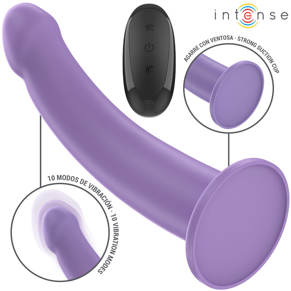 INTENSE - VIBRADOR EDDIE 17,5 CM 10 VIBRAÇÕES ROXO CONTROLE REMOTO 1
