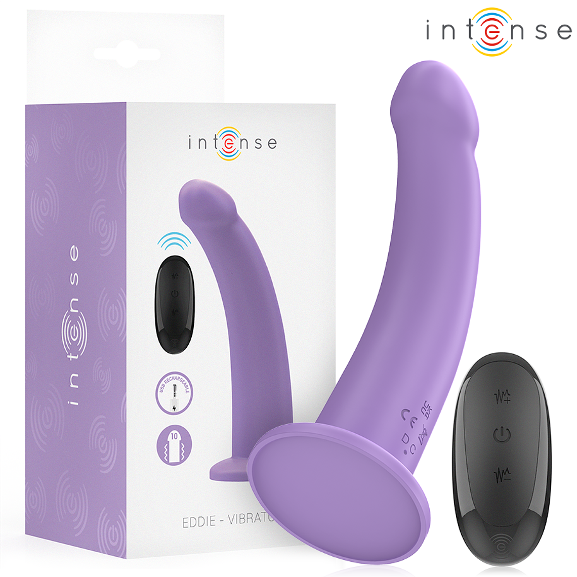 INTENSE - VIBRADOR EDDIE 17,5 CM 10 VIBRAÇÕES ROXO CONTROLE REMOTO 1
