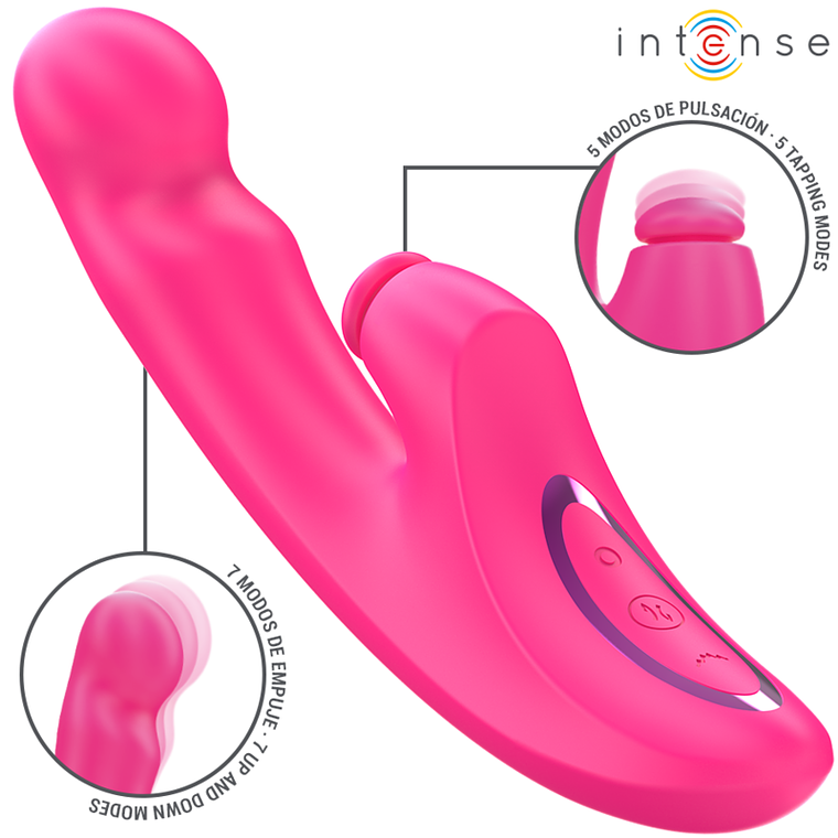 INTENSE - VIBRADOR EMI 13,5 CM MULTIFUNCIONAL 3 EM 1 10 VIBRAÇÕES ROSA 1