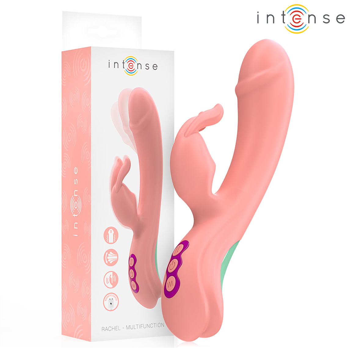 INTENSE - VIBRADOR RACHEL RABBIT 5 VIBRAÇÕES ROSA 1