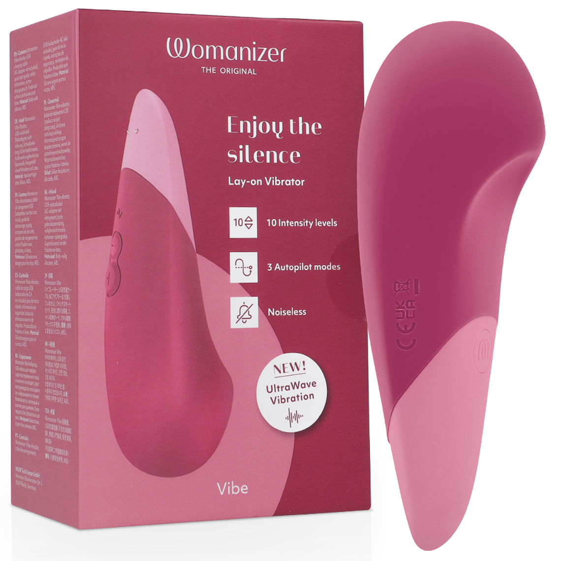 WOMANIZER - VIBE VIBE VIBRADOR SILENCIOSO DE USO INTERNO ROSA ESCURO 1