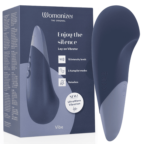 WOMANIZER - VIBE VIBRADOR SILENCIOSO DE USO À DIRETA AZUL ESCURO