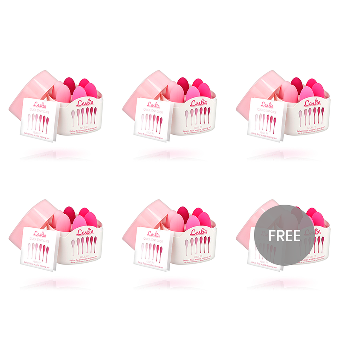 LESLIE - KEGEL FIT CONJUNTO DE TREINAMENTO MUSCULAR PÉLVICO 6 PESOS 5 + 1 GRÁTIS 1