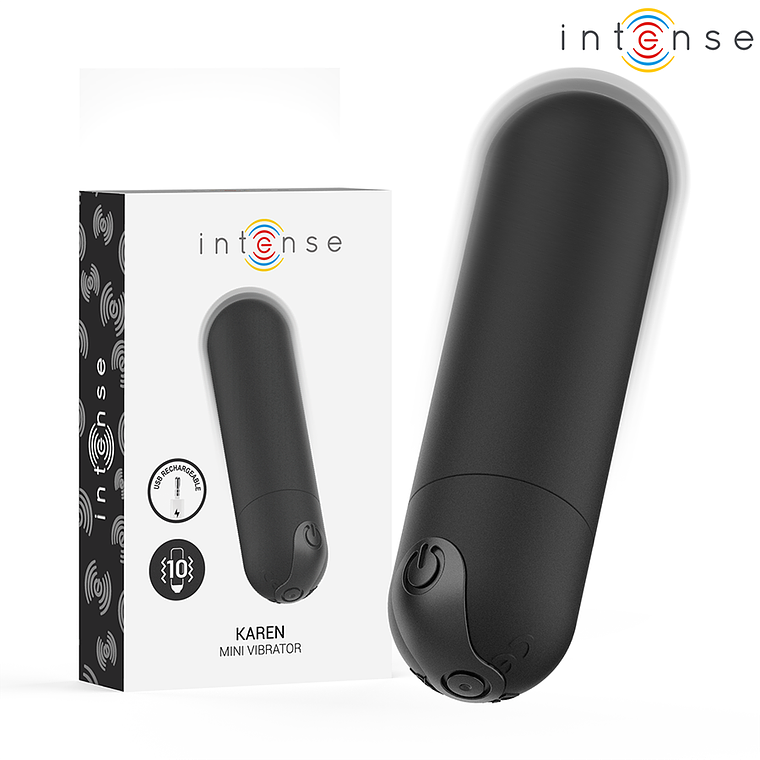 INTENSE - KAREN MINI VIBRATÓRIO BULLET RECARREGÁVEL PRETO 1