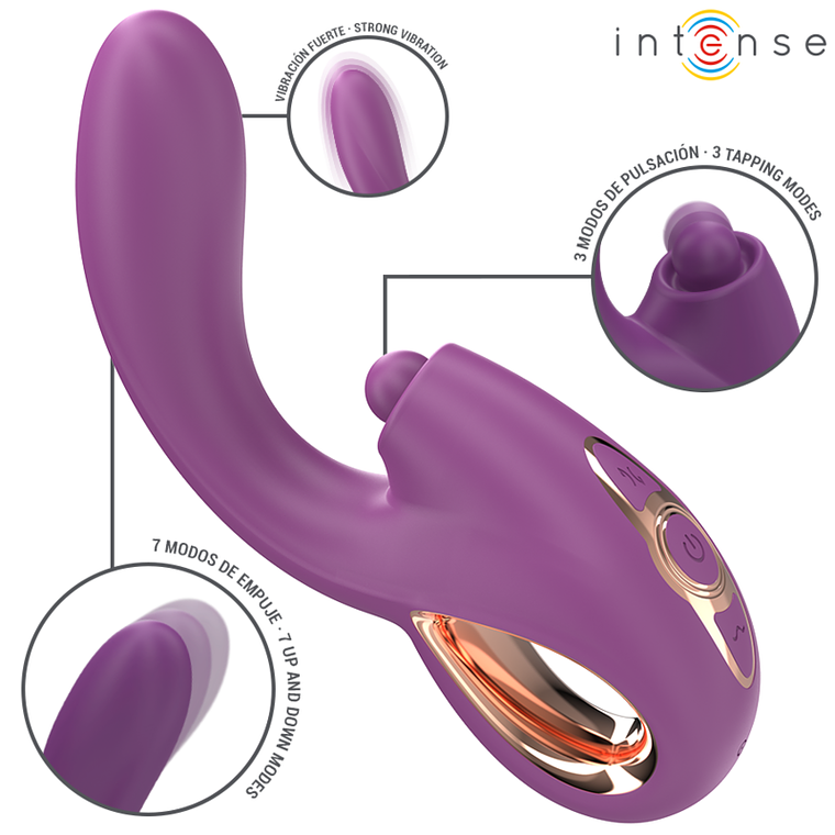 INTENSE - LALI MULTIFUNCIONAL VIBRADOR DE PONTO G COM BATIDA, IMPULSÃO E VIBRAÇÃO ROXO 1