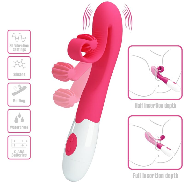 ROMANCE - VIBRADOR E ESTIMULADOR 30 VELOCIDADES COR-DE-ROSA 1