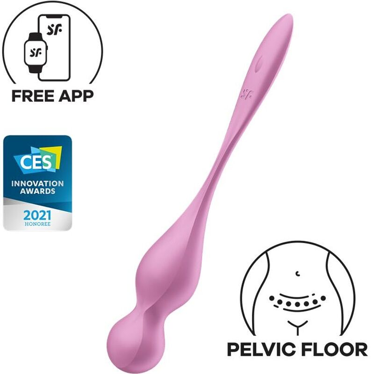SATISFYER - BOLAS DE KEGEL VIBRANTES LOVE BIRDS ROSA 1