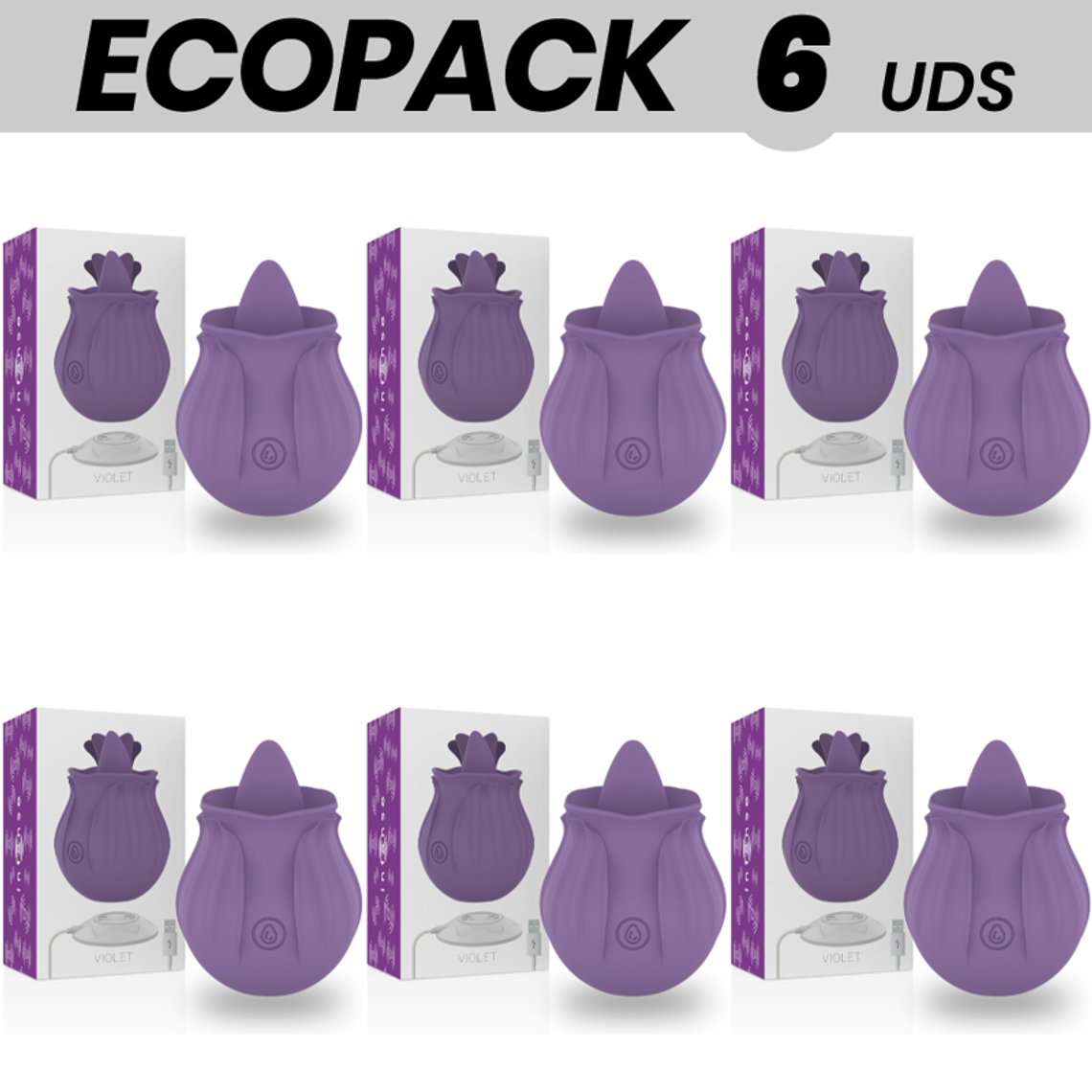 ECOPACK 6 UNIDADES - INTENSE ESTIMULADOR DE CLITÓRIS VIOLETA INTENSE - 10 VIBRAÕES LILS 1