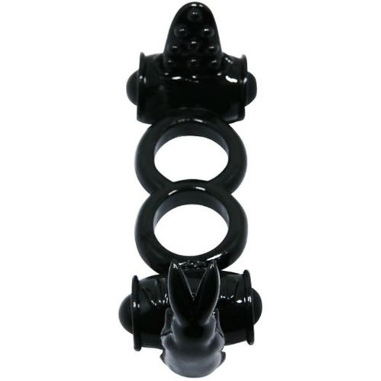 BAILE — Anel vibratório Doce Anel Duplo com Coelho Duplo 3