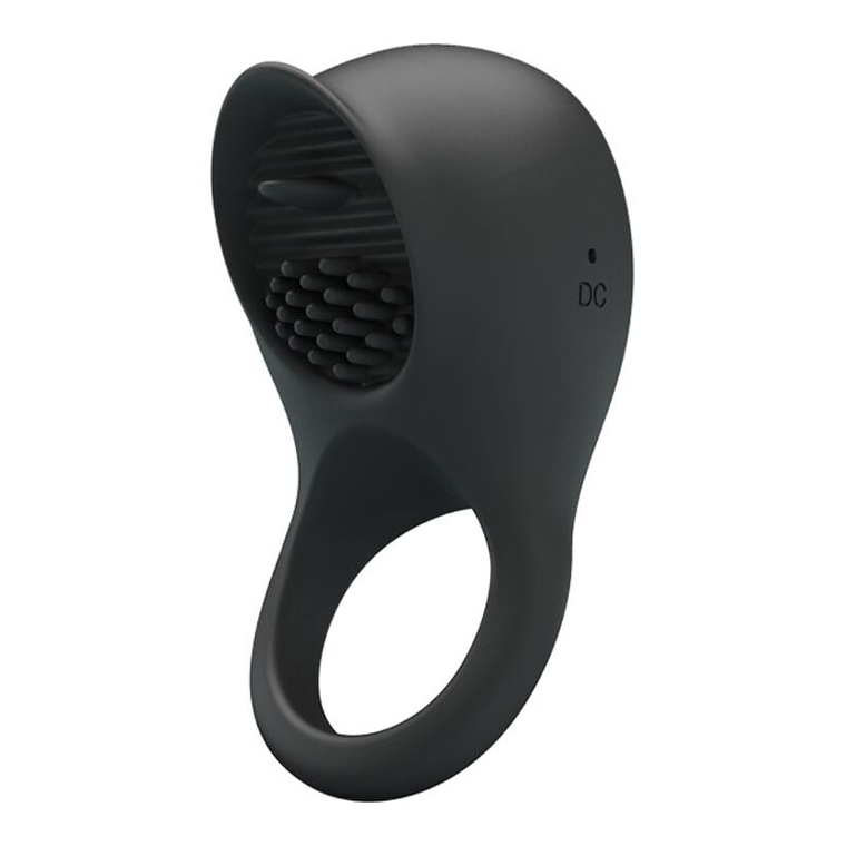 PRETTY LOVE - ANEL PARA PÉNIS VIBRANTE COM LÍNGUA PRETA 1