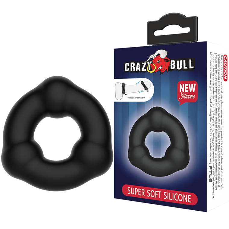CRAZY BULL - ANEL DE SILICONE SUPER MACIO COM NÓDULOS 1