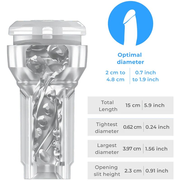 KIIROO - FEEL POCKET STROKER CRYSTAL POR KIIROO TRANSPARENTE 1