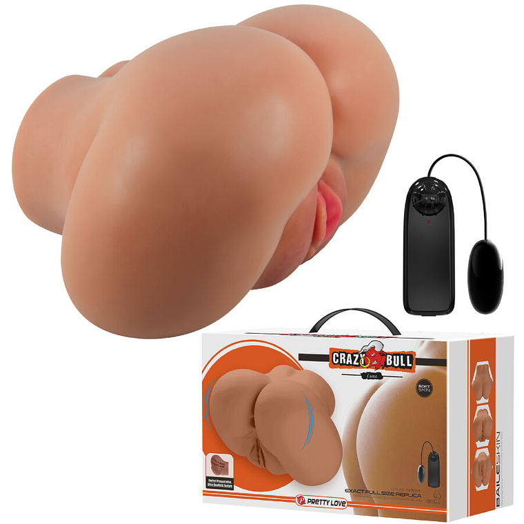CRAZY BULL - VIBRADOR LUNA COM CONTROLE REMOTO REALISTA DE VAGINA E ÂNUS 1