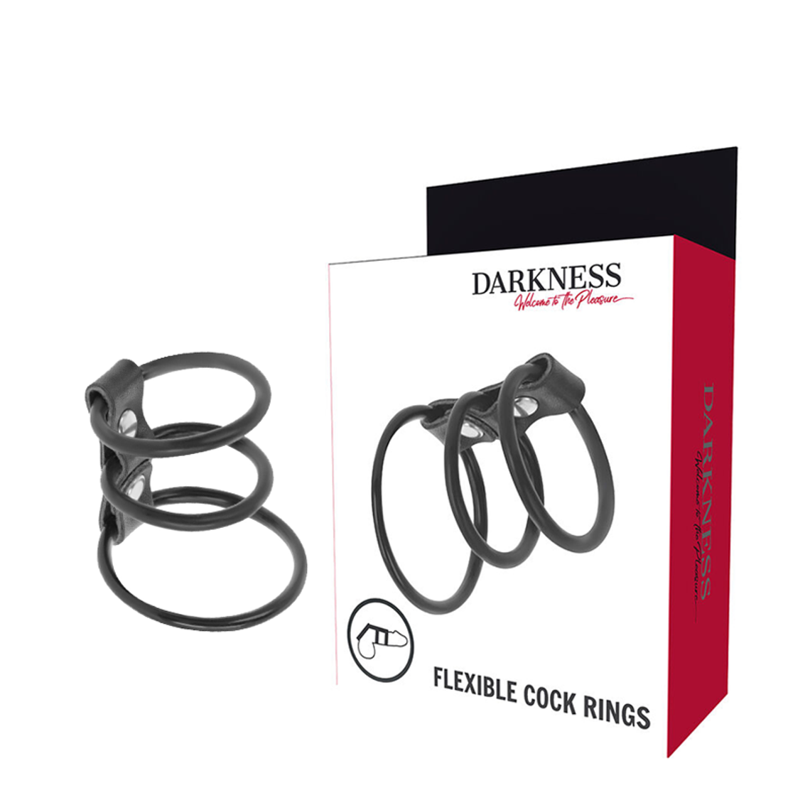 DARKNESS - CONJUNTO DE 3 ANÉIS PARA O PÉNIS FLEXÍVEIS 1