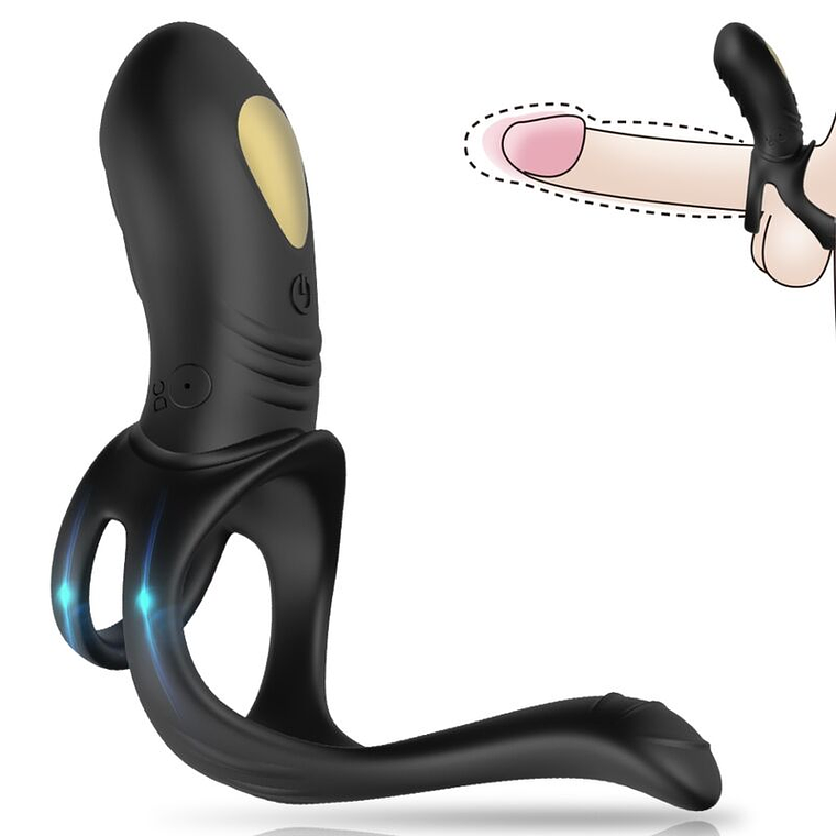 ARMONY - JOY JUMPER RING VIBRADOR PARA CASAIS E PLUG ANAL PRETO 1