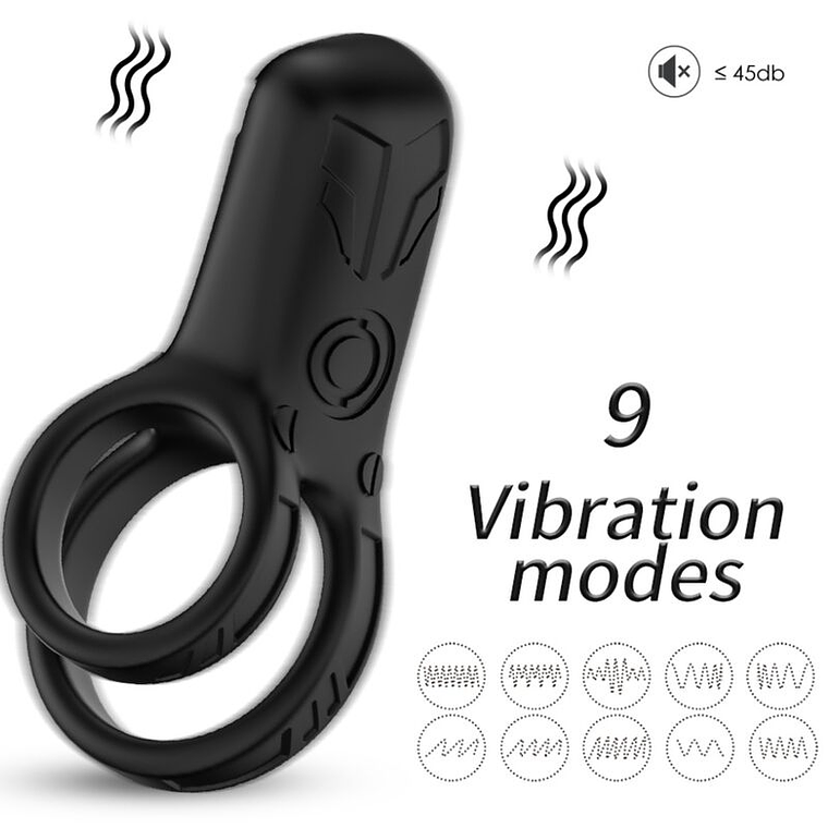 ARMONY - VIBRADOR DE ANEL DUPLO PRETO 1