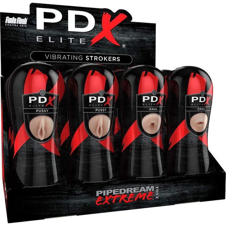 PDX ELITE - CONJUNTO STROKER 12 UNIDADES: 6X VAGINA, 3X ANO, 3X BOCA 1