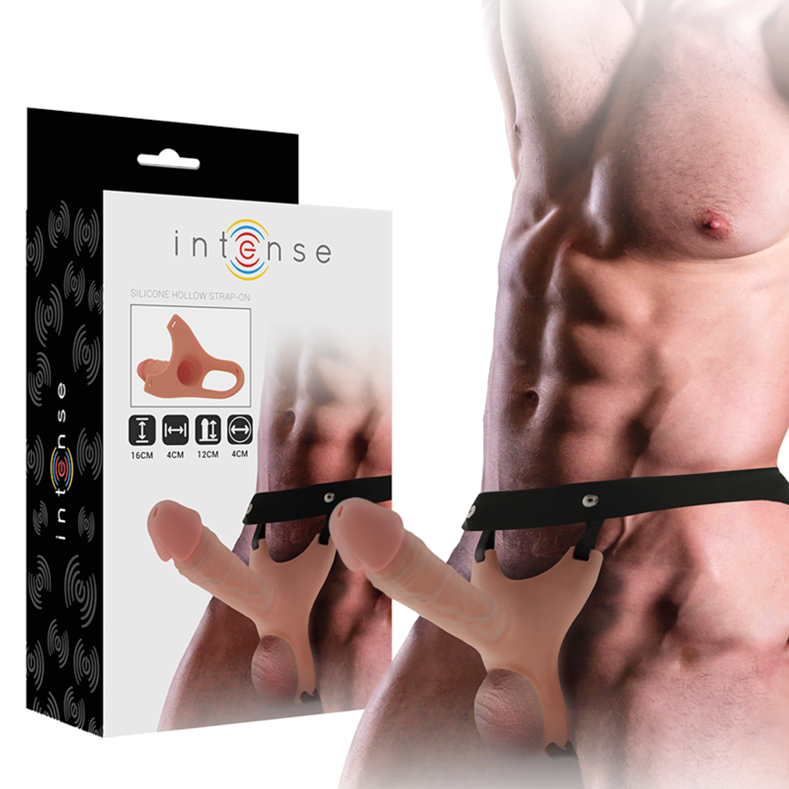 INTENSE - ARNÊS OCO COM DILDO DE SILICONE 16 X 3,5 CM 1