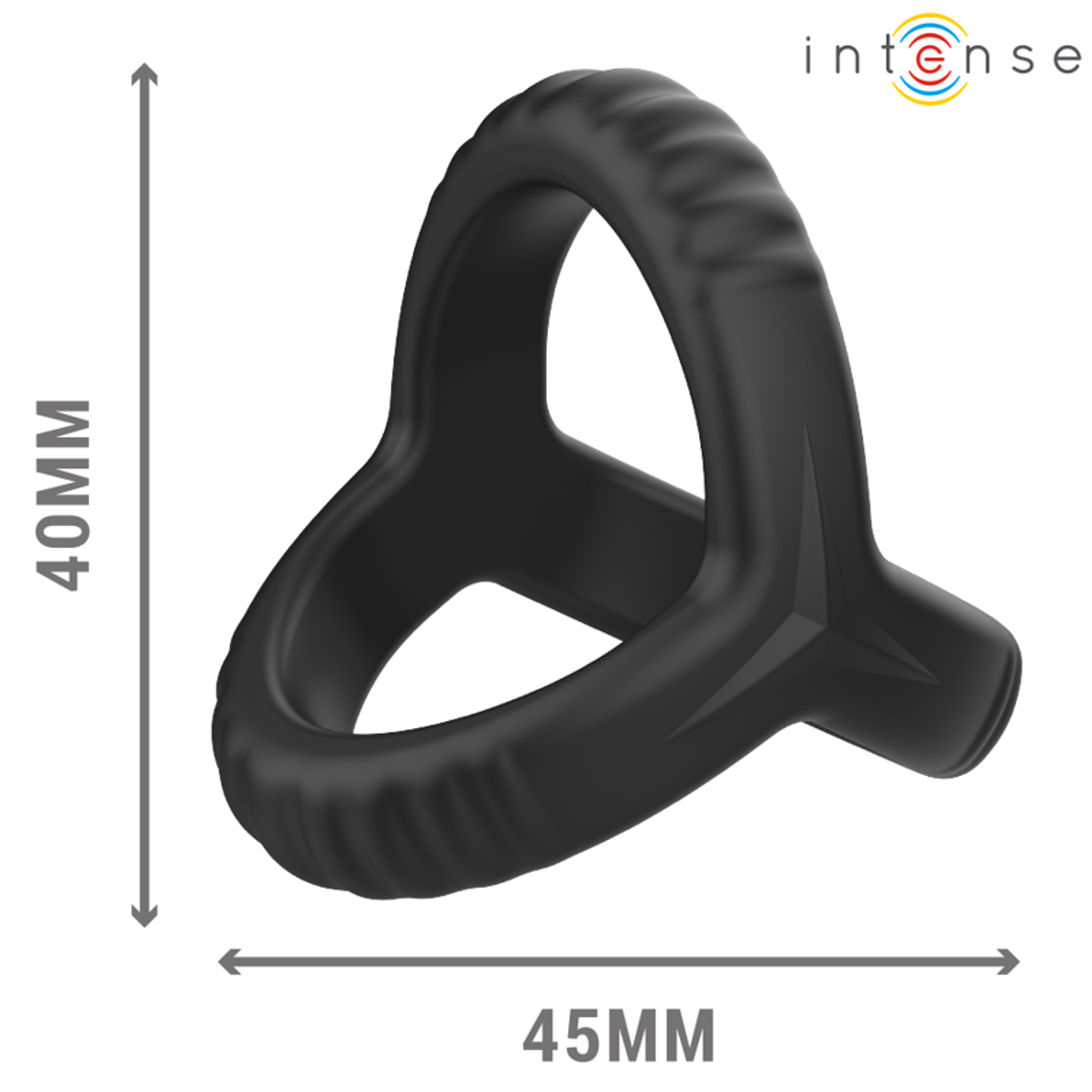 INTENSE - CARSON ANEL DE PÊNIS DUPLO DE SILICONE PRETO MODELO 4 1