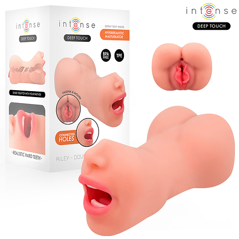 INTENSE DEEP TOUCH - MASTURBADOR RILEY COM DUPLA BOCA E VAGINA