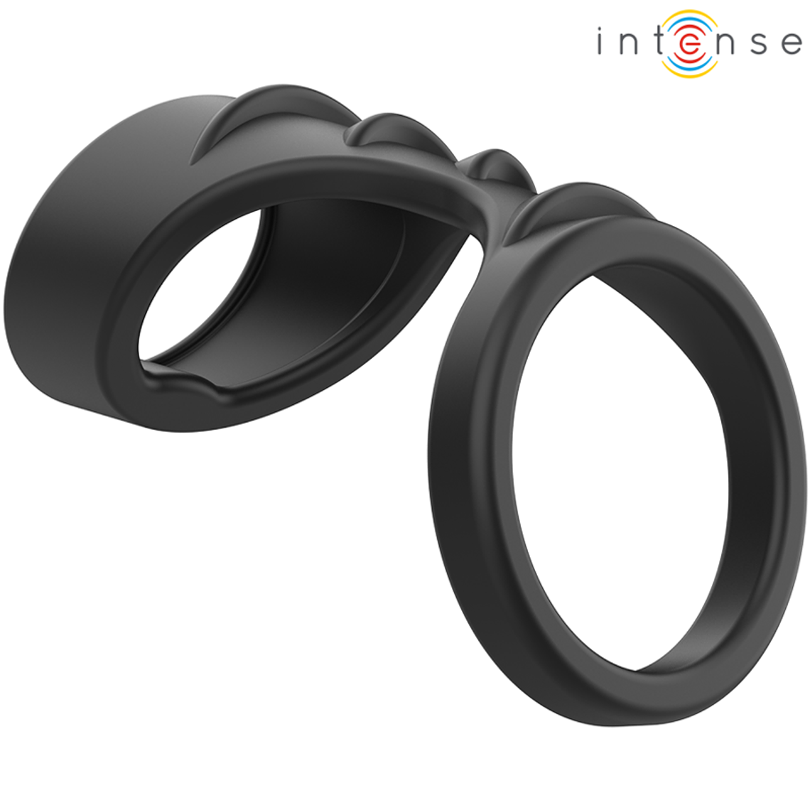 INTENSE - THEO ANEL DE SILICONE DUPLO PARA PÊNIS MODELO 3 PRETO 1
