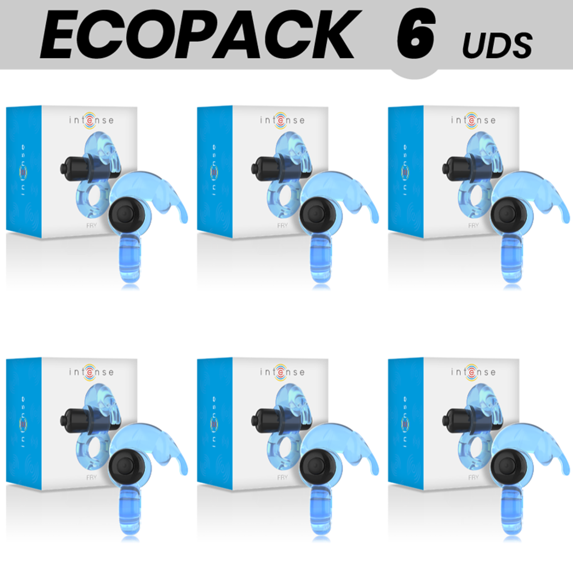 ECOPACK 6 UNIDADES - INTENSE ANEL VIBRADOR - FRY AZUL 1