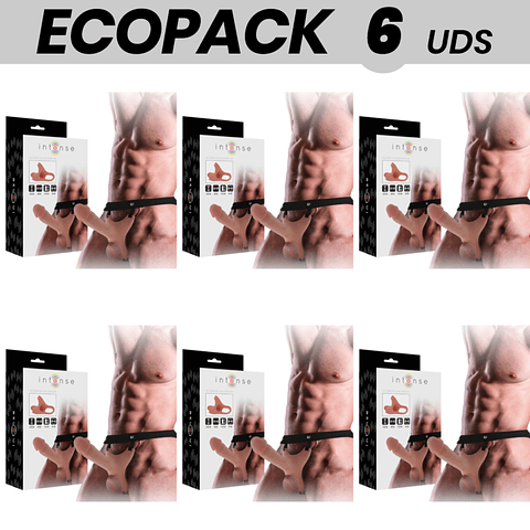 ECOPACK 6 UNIDADES - INTENSE ARNÊS OCO COM DILDO 16 X 3,5 CM
